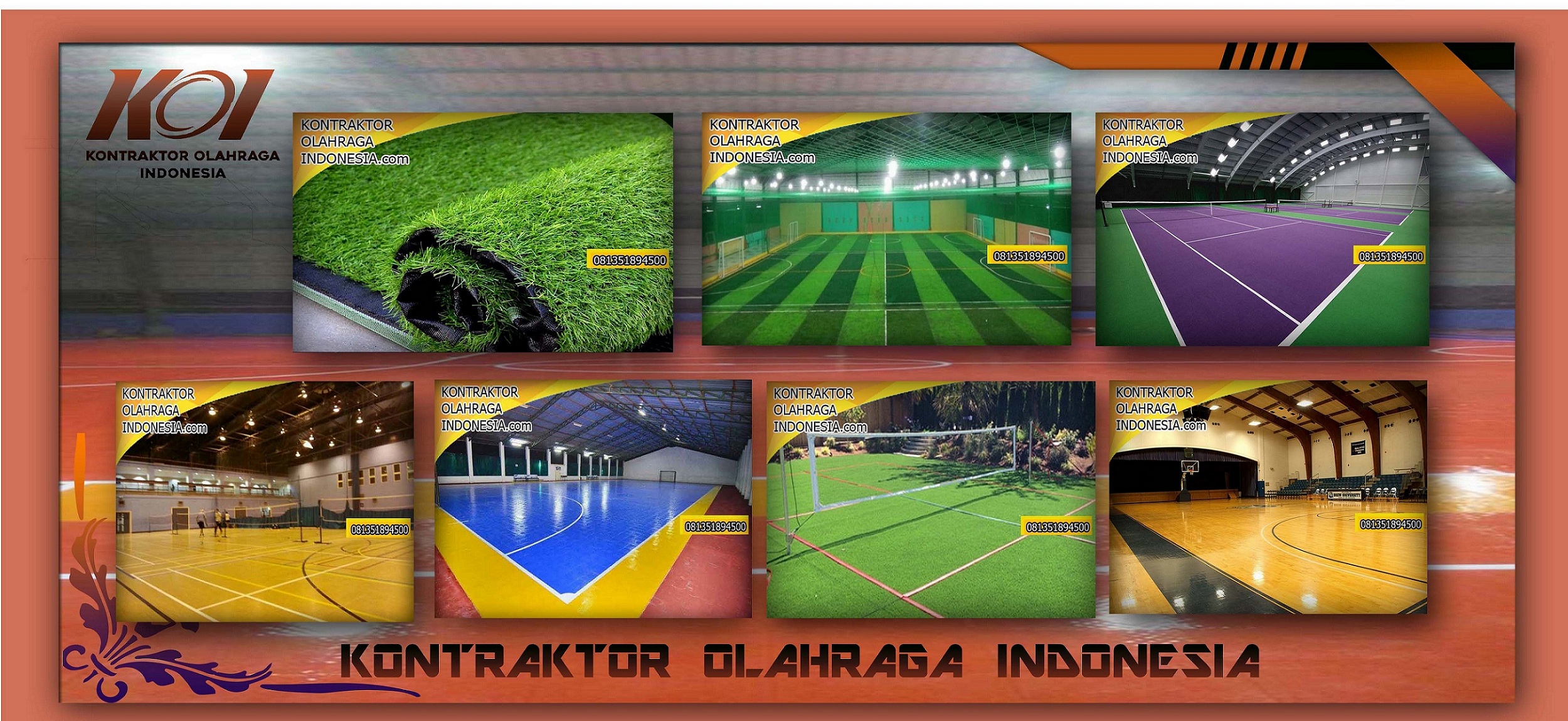 Kontraktor Jasa Pembuatan Lapangan Olahraga Futsal Badminton Basket Tenis Voli Bulutangkis murah Berkualitas